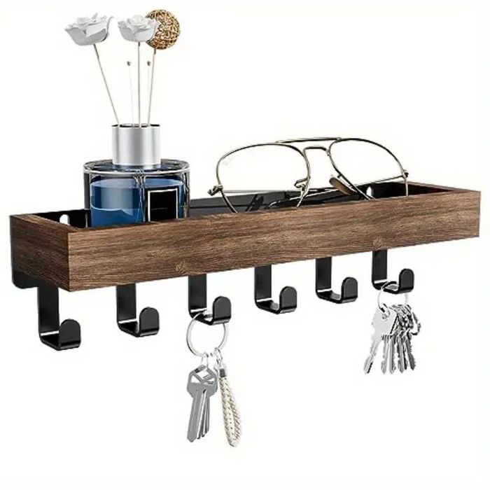 Suport rustic din lemn pentru chei – organizator perfect!
