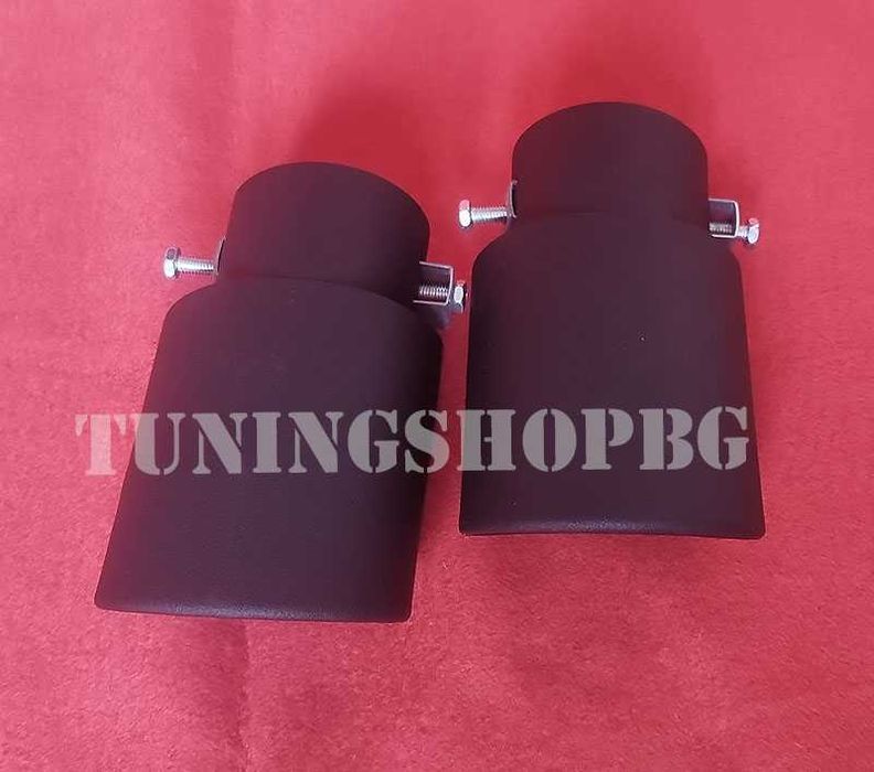 Единичен черен мат накрайник за ауспух НАПРАВИ си двуцевка