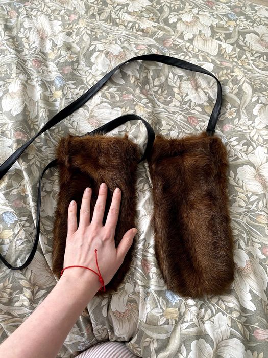 Варежки-муфта Ushatáva мех + кожа оригинал — идеал!