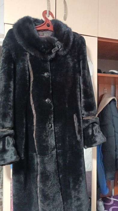 Цигейка шуба с норковым воротником
