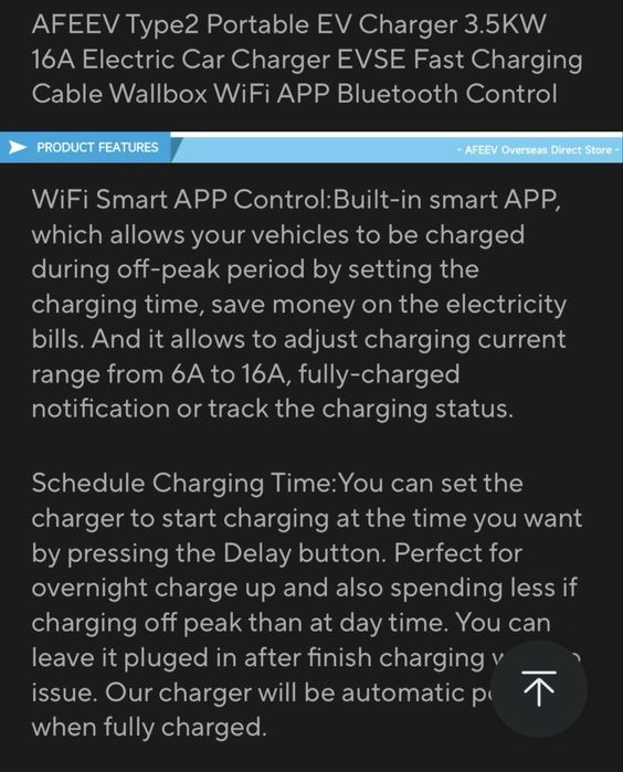 3,5kw 16A  WI-FI Type2 зарядно за електромобил,хибрид