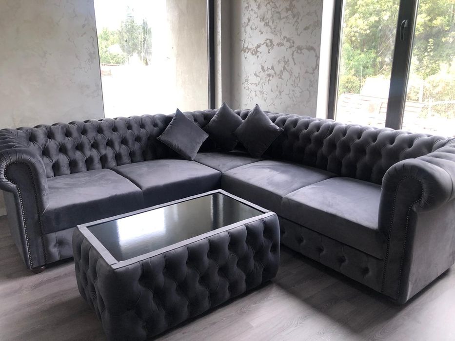 Canapea coltar chesterfield