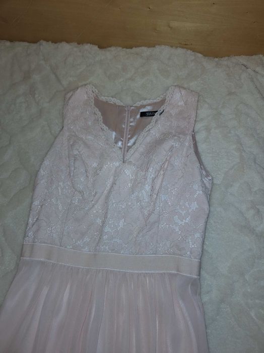 Офиална дамска рокля, дълга цвят розов