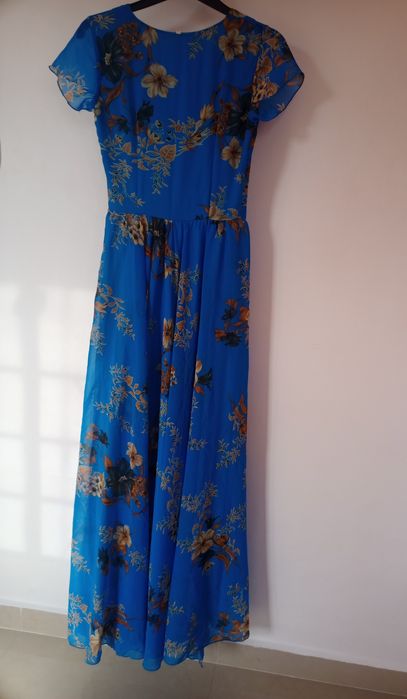 Rochie lungă voal imprimat cu flori