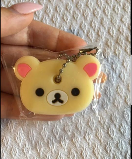 Husa chei breloc rilakkuma ursuleti bej maro set noi