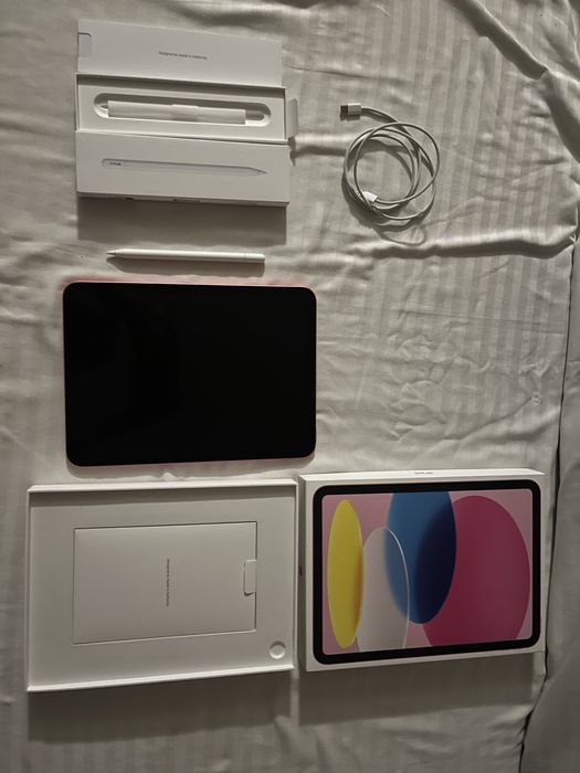 Pachet IPad 11 A16  roz + Apple Pencil. Ca nou, Garantie, Full Box, Folosit foarte rar