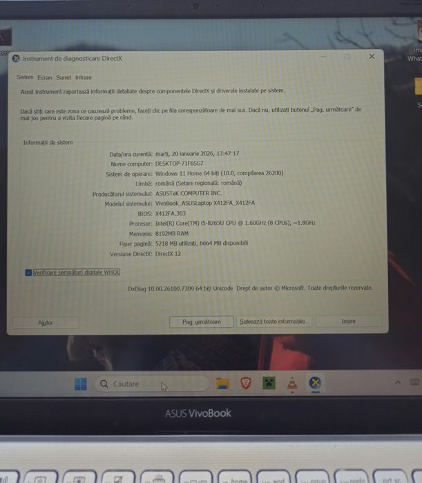 ASUS Vivobook 14 i5 8th gen 8265U 8GB RAM