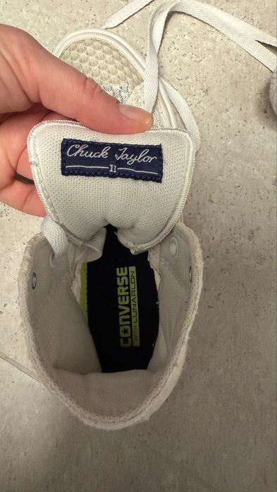 Детски кецове Converse №31 бели дантелени