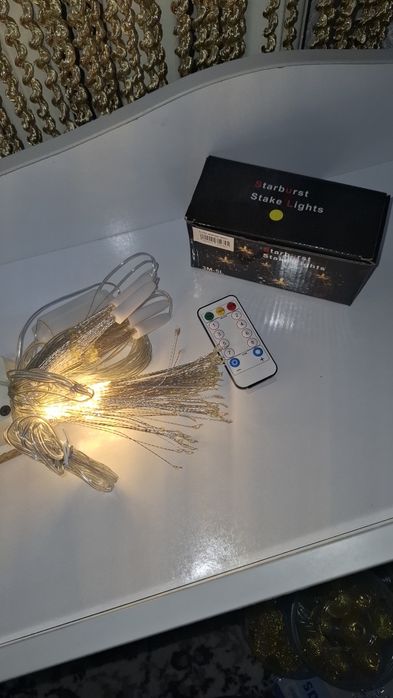 Фейерверк Гирлянда с пультом 3м 5пучков(цвет теплый)