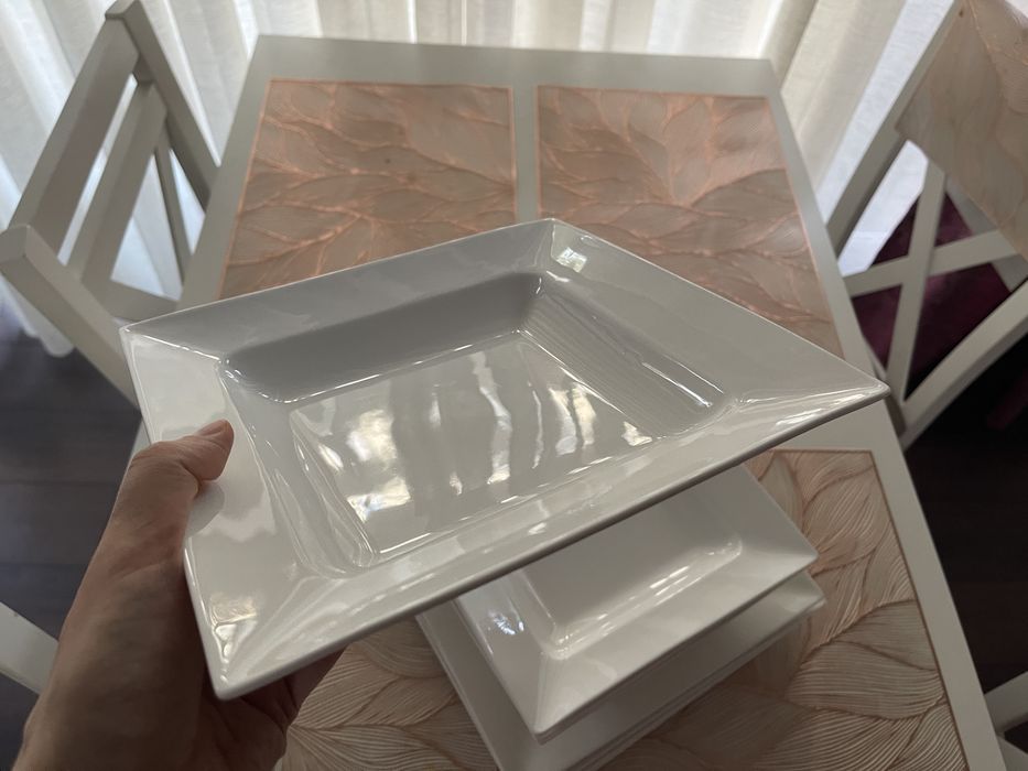 Farfurii ceramica alba, 11 buc, Ambition, calitate superioara