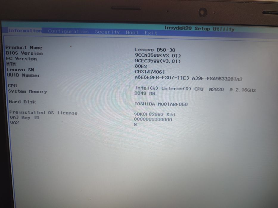 Laptop Lenovo B50-30