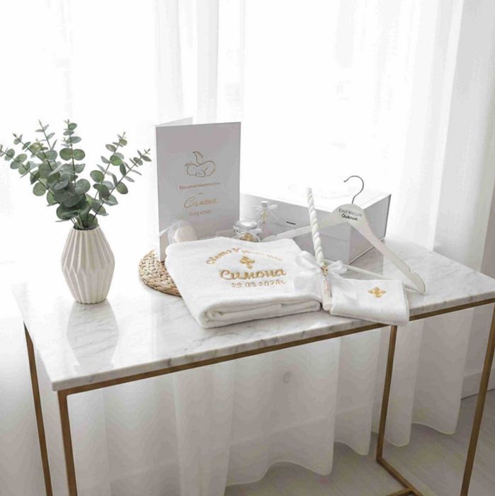 Хавлии за кръщене, бродирани хавлии, Комплект за Кръщене, Кръстници