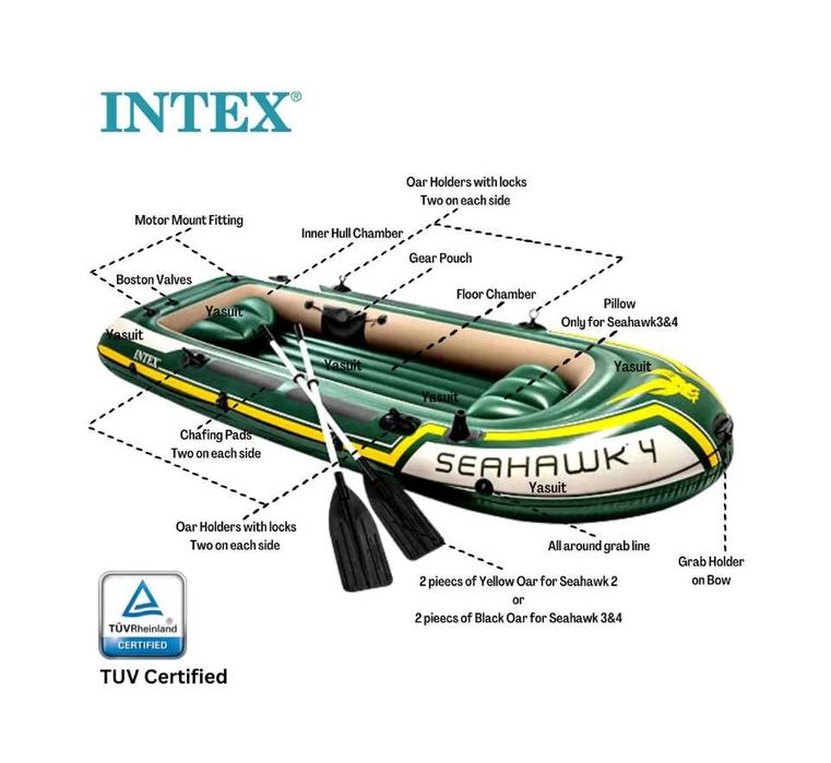 Лодка надувная-351х145х48 см груз-480 кг 2 весла насос и доставка бесп