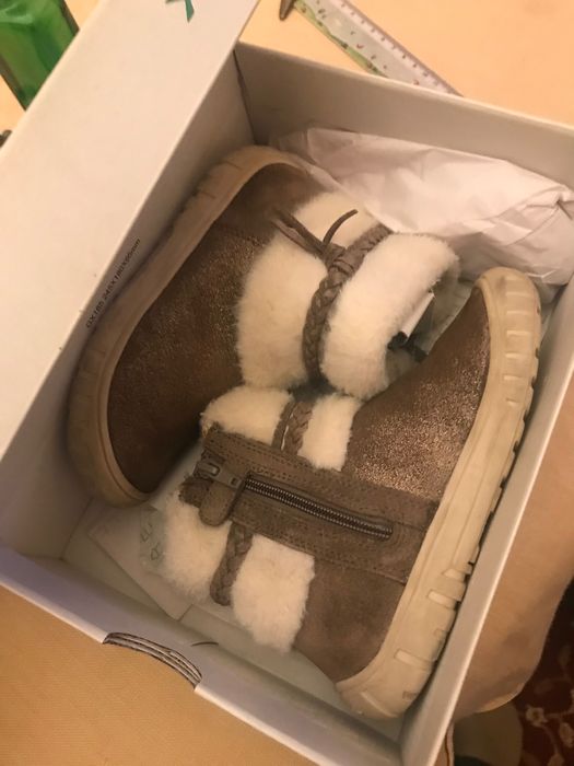 Cizme fetite Geox Omar, marime 27, piele si blanita, grej