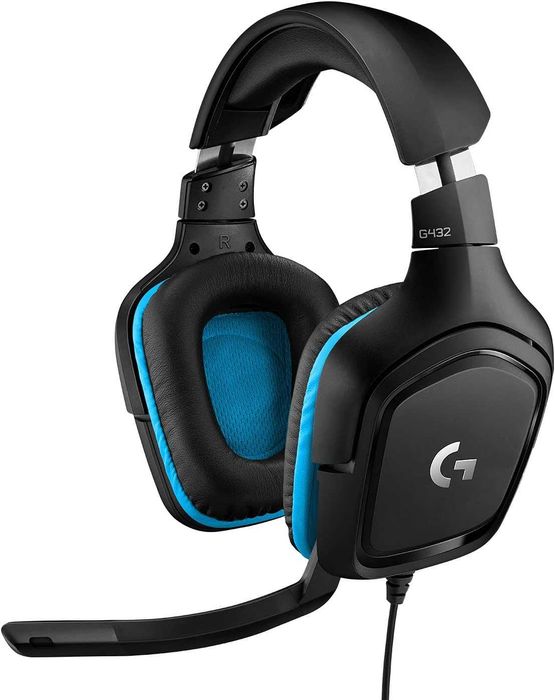 Гейминг слушалки Logitech - G432 с кабел, Черни, 7.1 съраунд звук, DTS