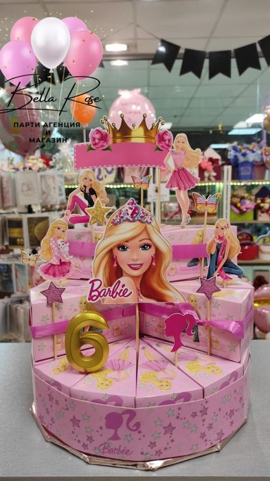 Картонена торта Замръзналото кралство Блуи Скай Барби Батман Соник