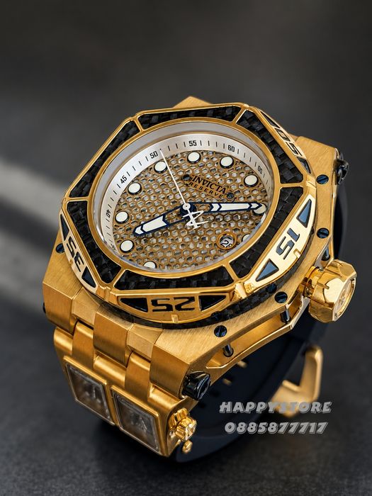INVICTA Carbon Hawk automatic Gold 55 mm, Инвикта нов мъжки часовник