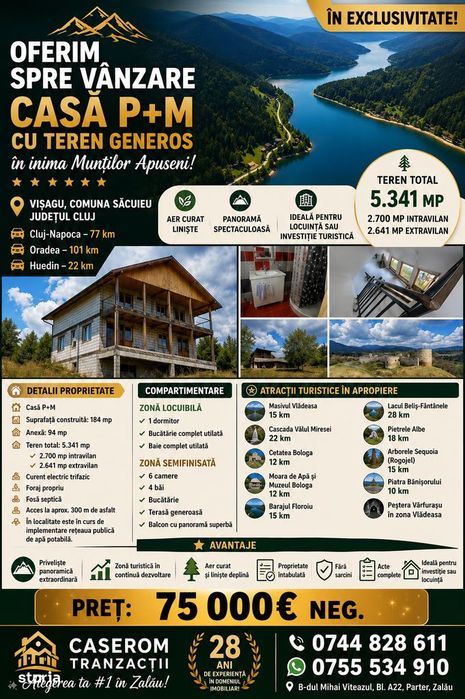 Pret 75000euro neg.  jud Cluj