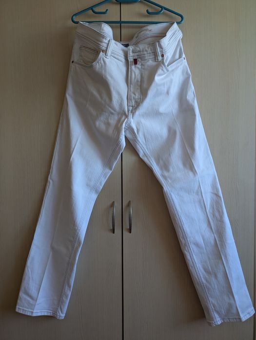 Blugi albi bărbați Pierre Cardin fit Lyon