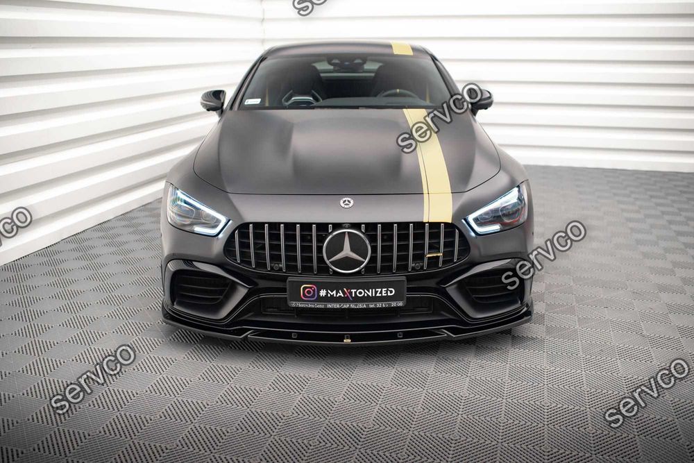 Prelungire splitter bara fata Mercedes AMG GT 63S 4-Door Coupe Aero 2018- v3 - Maxton Design