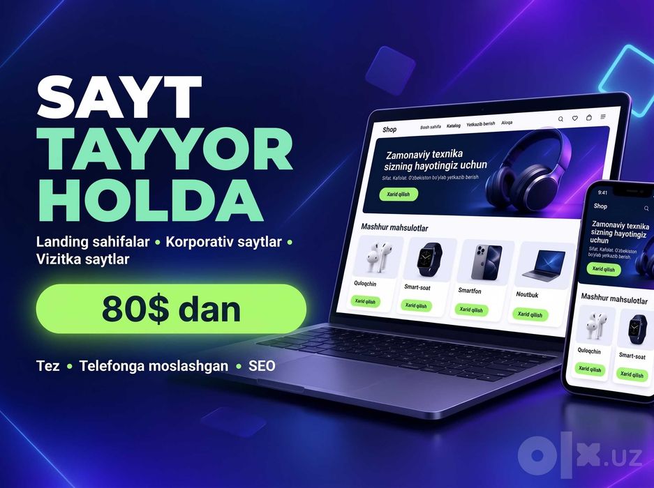 Tayyor sayt yaratish: Landing, Vizitka sayt Tilda, Wordpress