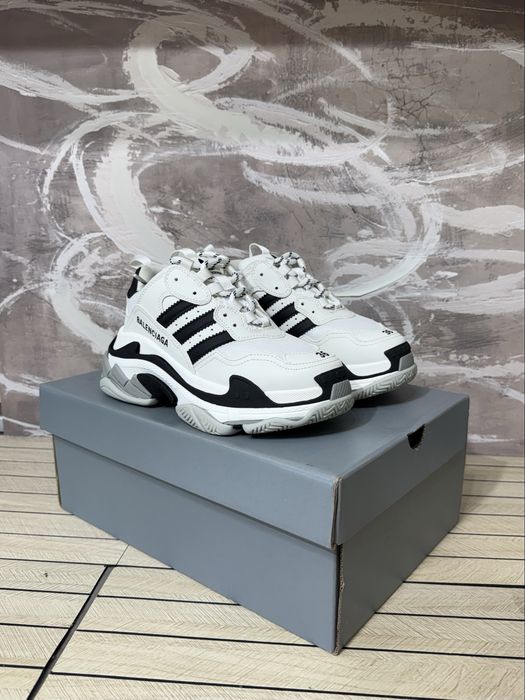 Balenciaga Triple S x Adidas Black White