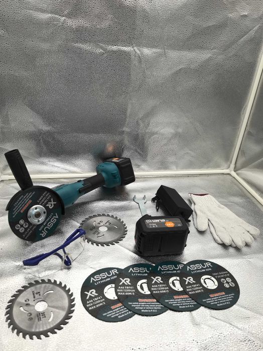 Polizor unghiular 48V, 125mm – Set complet cu accesorii