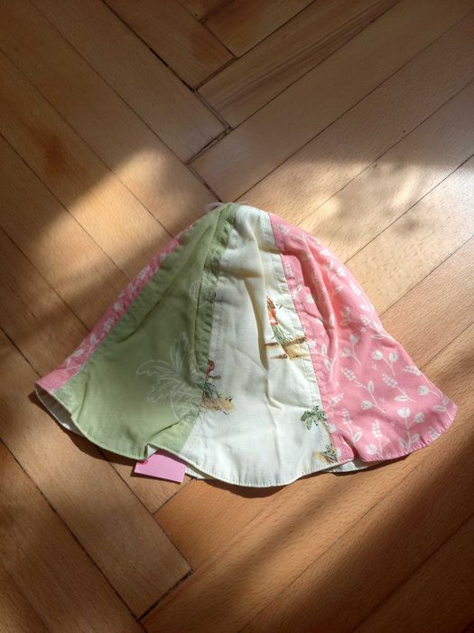 Palarie VINTAGE NOUA bebe fata REVERSIBILA bumbac 100% 0 - 12 luni
