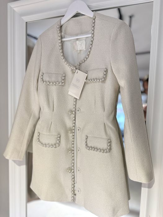 Rochie ivory mini ( nu Norina , Rhea Costa ,Self Portrait)