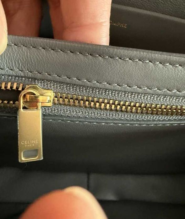 Geantă Celine Triomphe Gri, Piele netedă