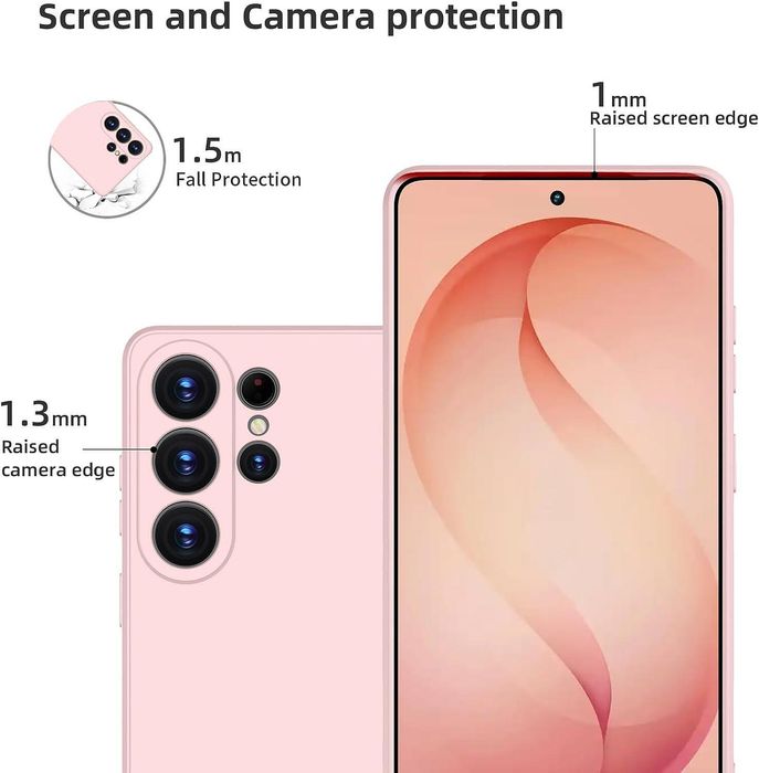 Матов силиконов кейс за samsung galaxy s26 ultra - розов - със защита
