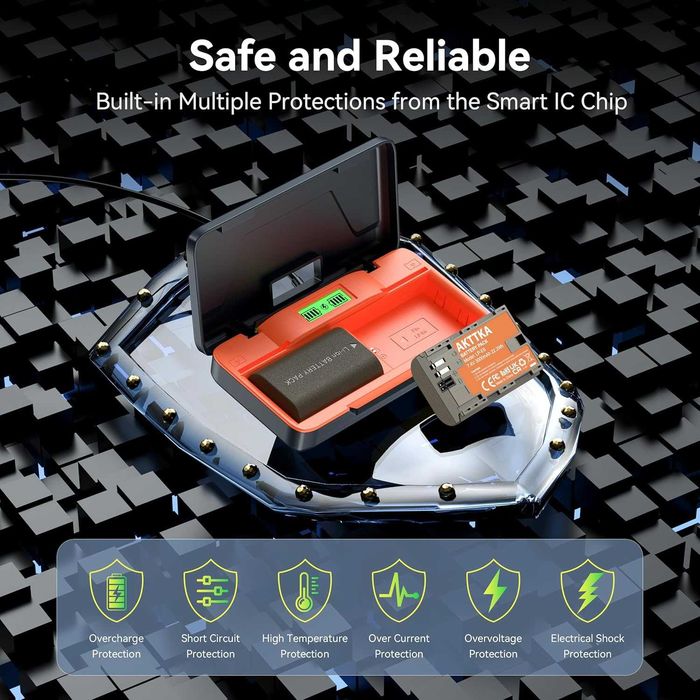 AKTTKA  2 бр. батериии и зарядно за Canon  и EOS 5D Mark  и др.