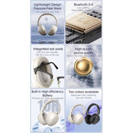 Casti wireless Dudao X22 Max ANC Bej