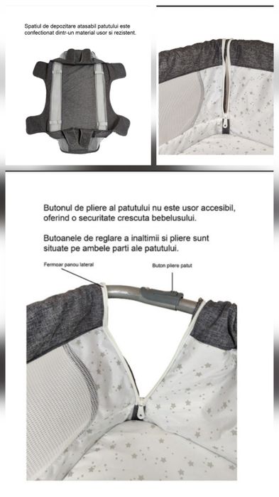 Pătuț bebeluși,  folosit 10luni +1 luni