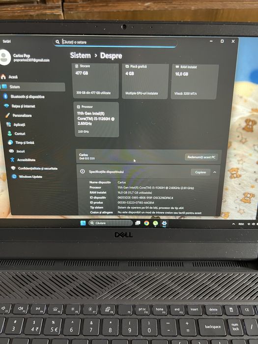 Laptop Gaming Dell G15 5511
