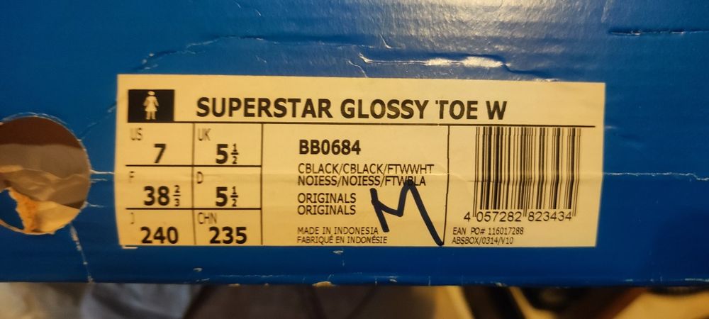 Pantofi sport adidas Superstar Glossy Toe pentru femei marime 38 2/3