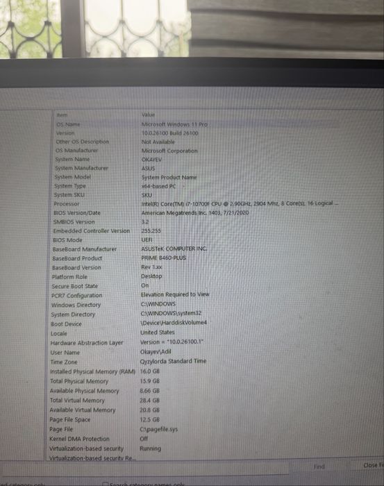 Игровой ПК RTX 3070 / i7-10700F