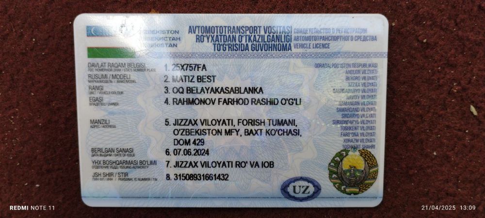 Matiz best yaxshi xolatda