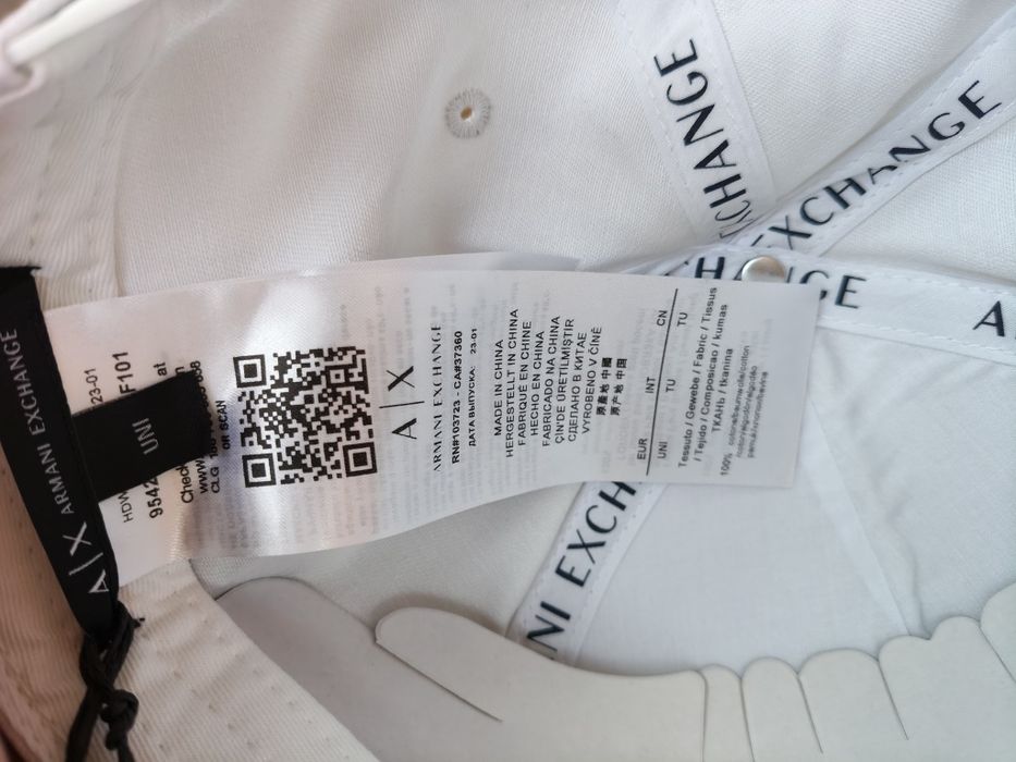 Armani Exchange șapcă unisex culoare alba mărime OS noua originala