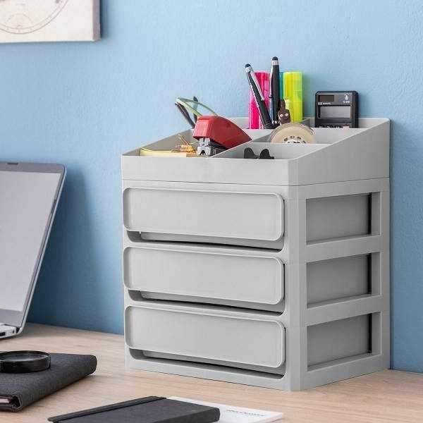 Organizator cutie depozitare produse cosmetice 3 sertare 26x29x20 cm