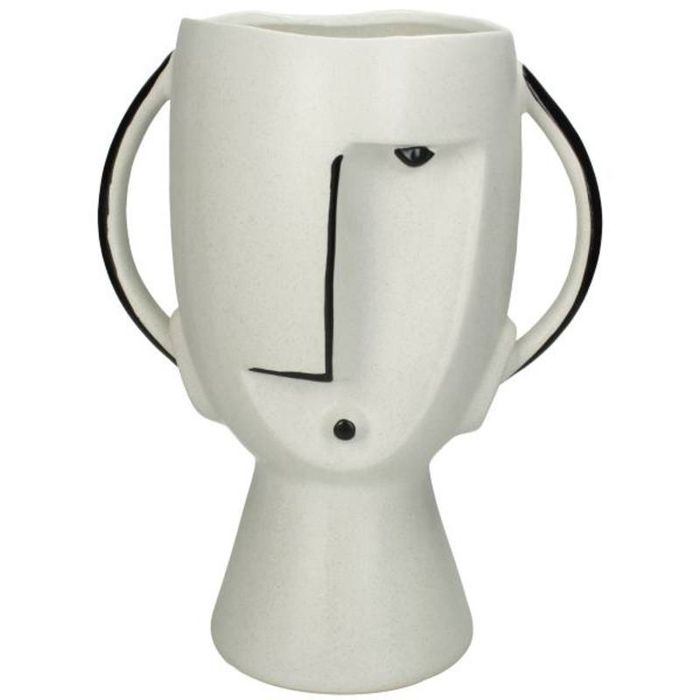 Ваза / кашпа “Лице с дръжки” - керамика, нова