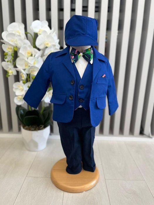 Costum de botez băieți, 5 piese, de la 1 luna la 9 luni