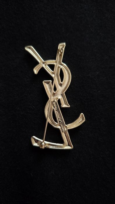Brosă aurie, 7cm, Yves Saint Laurent