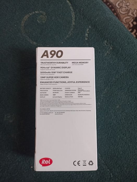 Itel A90 telfoni salafan ochilmagan