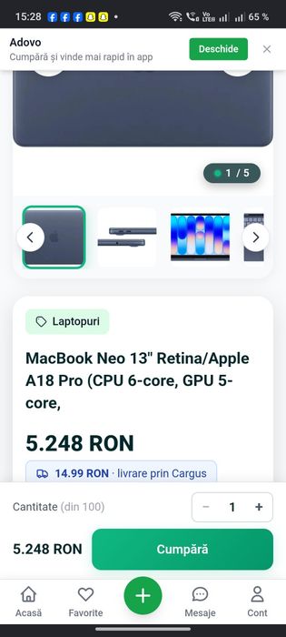 Tableta iPad a16,model 2025 și macbook neo 13 inchi