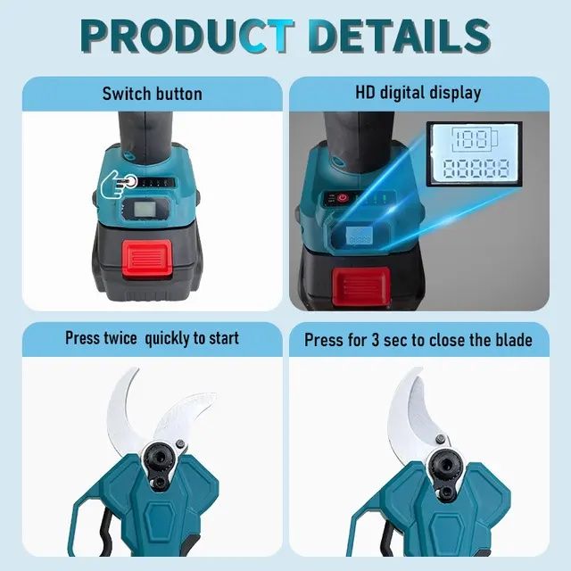 Сучкорез +пила +секатор + фонарь на батарейках инструмент