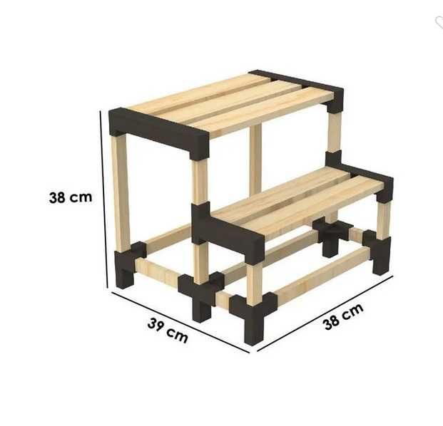 Помощно стъпало, за кухня, баня или килер, двойно, 38*39*38см