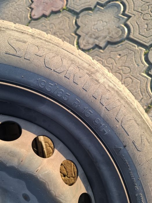 Vînd set 4 roți complete 5x112   amvelope de vara vw golf 7 ,195/65 R