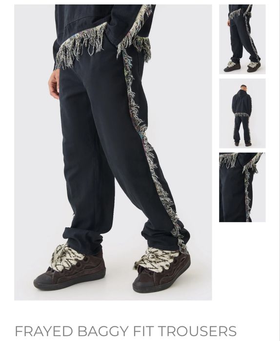 Pantaloni Baggy cu model raiat