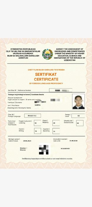 Репетитор по англ. языку г.Чирчик